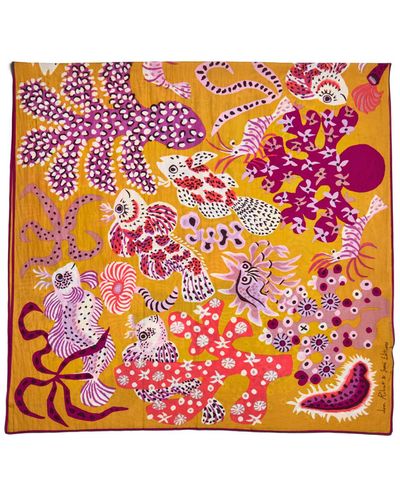 Inoui Edition Women's Jardin De Sirenes Cotton Silk Scarf - Pink