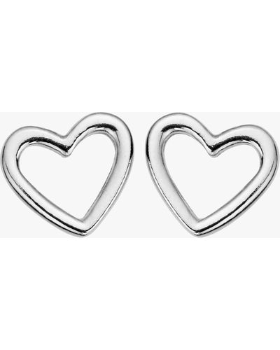 ChloBo Women's Stud Open Heart Earrings - White