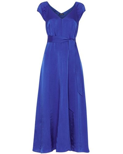 Whistles Women's Arie Hammered Satin Midi Dress - Blue