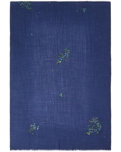 Janavi Women's Emeralds Merino Wool Scarf - Blue