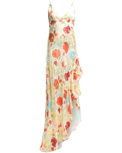 Kitri Women's Brigitte Pastel Floral Jacquard Maxi Dress - Metallic