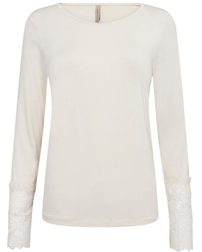 Soya Concept Women's Marica Lace Cuff Top - White