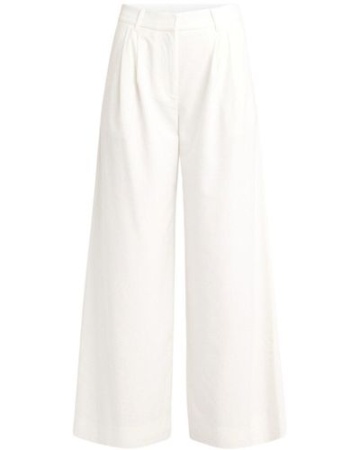 REMAIN Birger Christensen Women's Pleated Wide Trousers - White