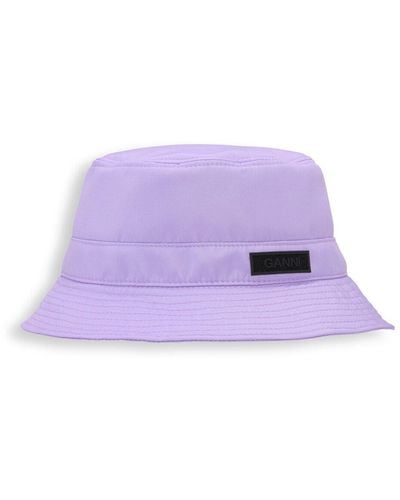 Ganni Women's Recycled Tech Bucket Hat - Purple