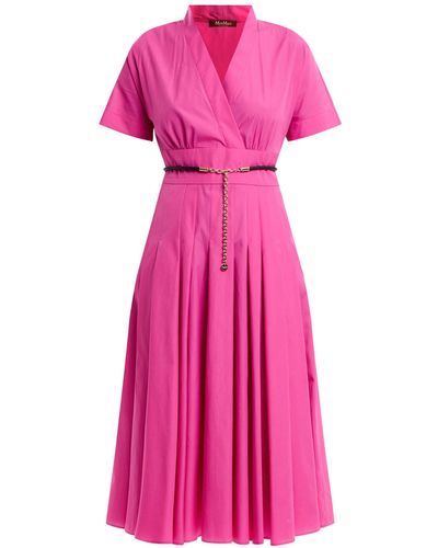Max Mara Studio Women's Alatri Midi Belted Cotton Dress - Pink