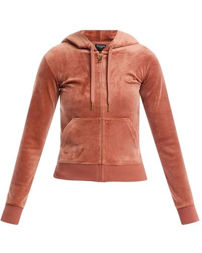 Juicy Couture Women's Gold Robertson Hoodie Classic Velour - Red