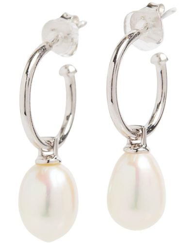 Claudia Bradby Women's Small Favourite Hoop Earrings - White