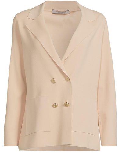 D. EXTERIOR Women's Knitted Double Breasted Jacket - Natural