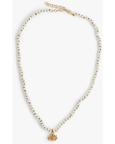 Hermina Athens Women's Wizard Of Pearls Knotted Eye Necklace - White
