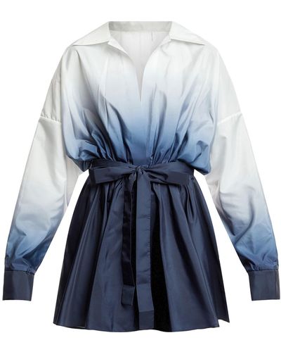 Norma Kamali Women's Shirt Flared Mini Dress - Blue