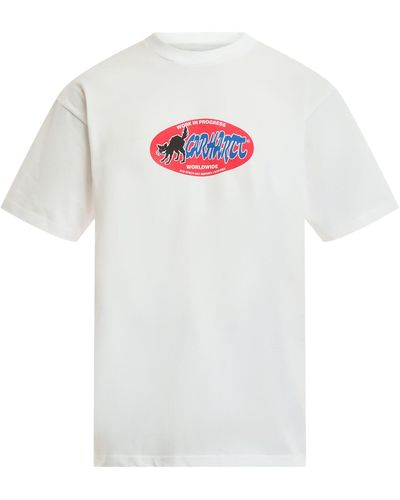 Carhartt Men's Short Sleeve Cat Sticker T-shirt - White
