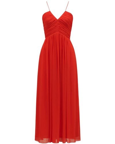 Forever New Women's Nakita Ruched Bodice Maxi Dress - Red