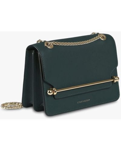 Strathberry East West Shoulder Bag With Leather - Green