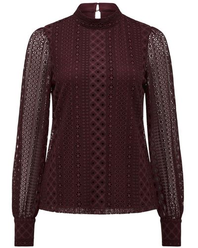 Forever New Women's Josephine High Neck Lace Top - Purple