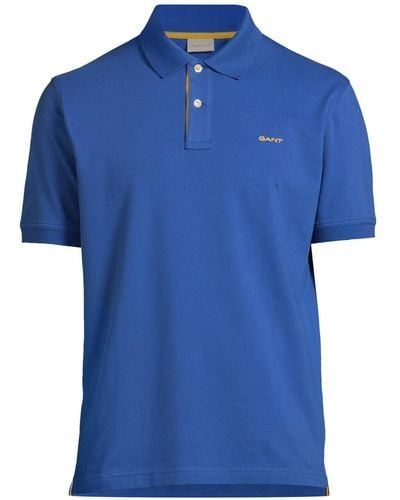 GANT Men's Contrast Piqué Polo Shirt - Blue
