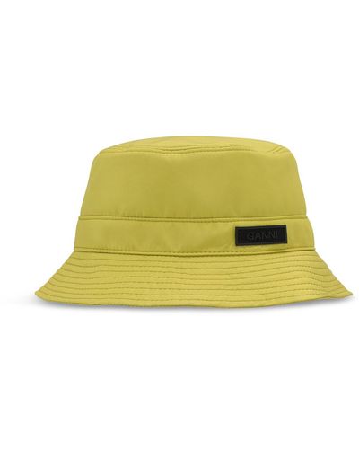Ganni Women's Recycled Tech Bucket Hat - Yellow
