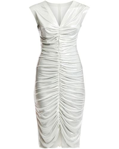 Norma Kamali Women's Sleeveless V-neck Shirred Dress - White