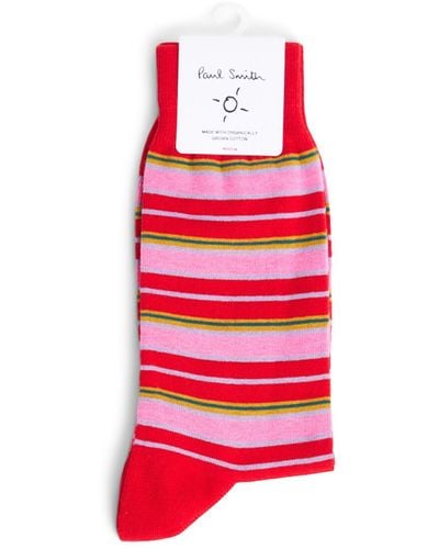 Paul Smith Men's Sock Emlio Stripe - Red