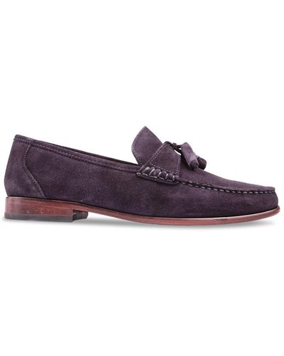 Sole Men's Twin Tassel Loafer Shoes - Purple