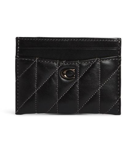 COACH Women's Quilted Card Case - Black