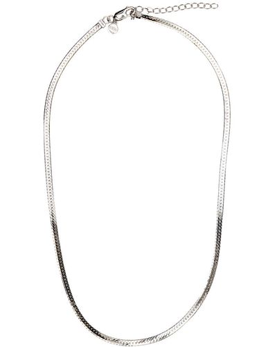 Astrid & Miyu Women's Snake Chain Necklace - White