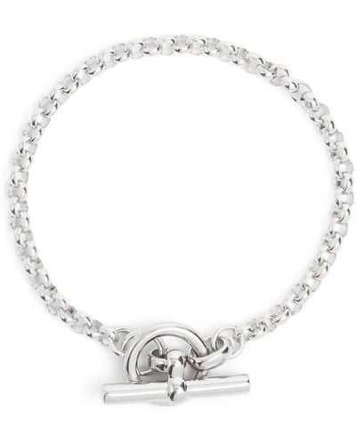 Tilly Sveaas Women's Small T-bar Clasp On Belcher Chain Bracelet - White