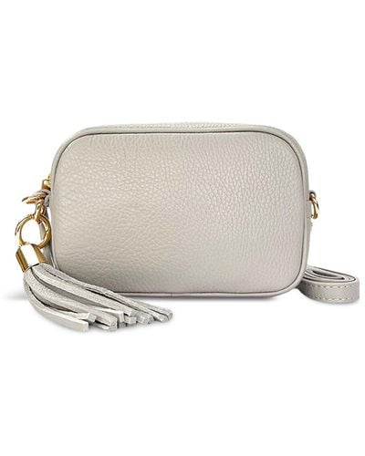 Apatchy London Women's The Mini Tassel Light Leather Phone Bag - White