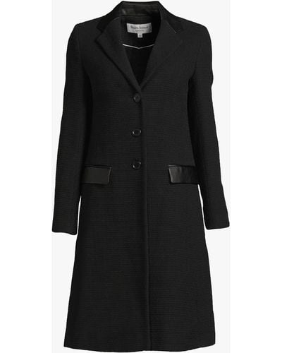 Helene Berman Pu Detail Coat - Black