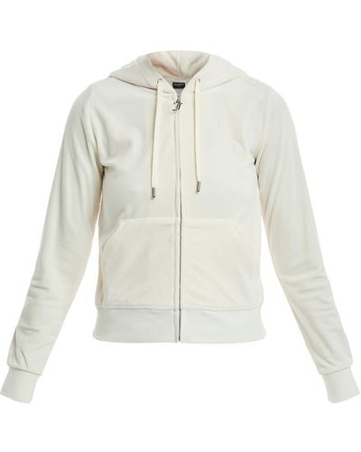 Juicy Couture Women's Robertson Hoodie Classic Velour - White