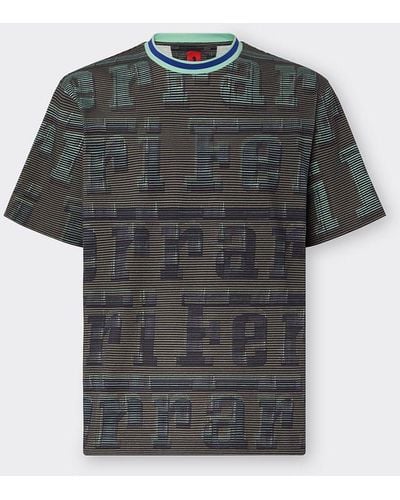 Ferrari Cotton T-shirt With All-over Logo Print - Gray
