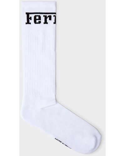 Ferrari Socken Aus Baumwollmischung Mit -logo - Weiß