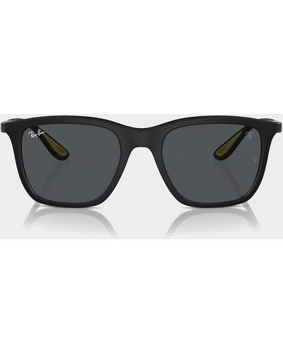 Ferrari Ray-ban For Scuderia 0rb4433m Black Sunglasses With Dark Gray Lenses