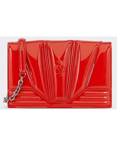 Ferrari Gt Bag In Patent Leather With Chain - Red