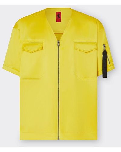 Ferrari Short Sleeve Shirt Made Of Eco-nylon - Yellow