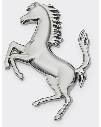 Ferrari Prancing Horse Pin - White