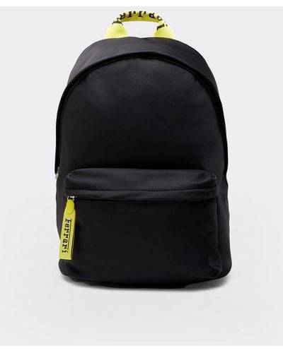 Ferrari Technical Fabric Backpack With Logo Ribbon - Black
