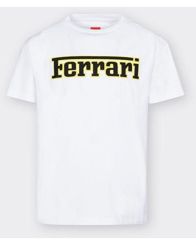 Ferrari Organic Cotton T-shirt With Logo - White