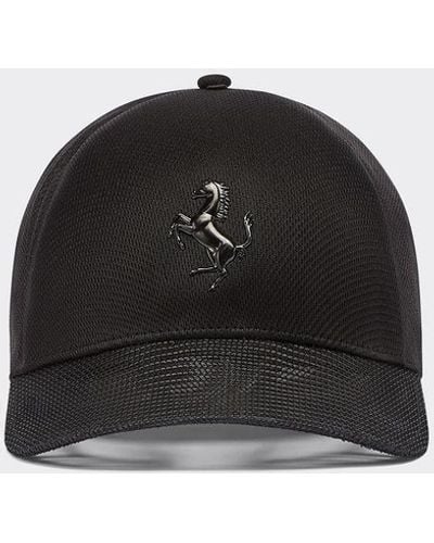 Ferrari Baseball Hat With Clear Visor - Black