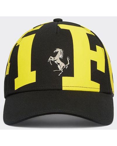 Ferrari Cotton Twill Baseball Hat With Logo - Black
