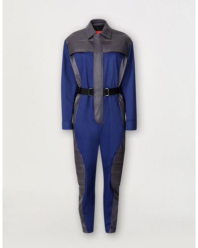 Ferrari Limited Edition Nylon And Leather Jumpsuit - Blue