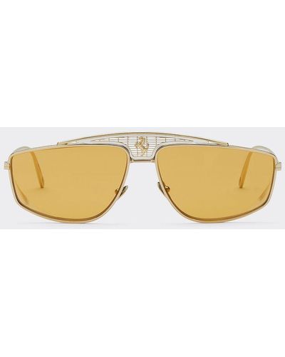 Ferrari Sunglasses With Yellow Lenses - Metallic