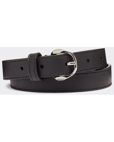 Ferrari Thing Leather Belt With Prancing Horse - Black