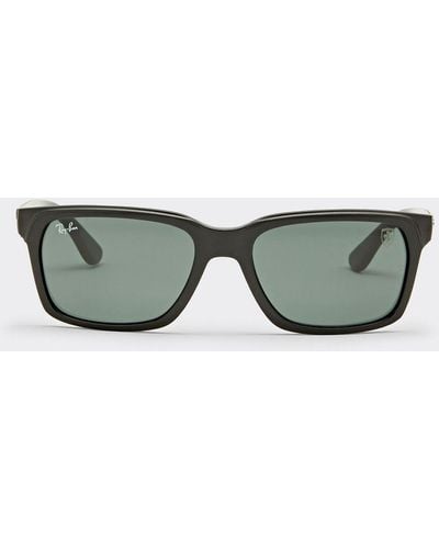 Ferrari Black Ray-ban Sunglasses X Scuderia Rb4393m With Dark Green Lenses