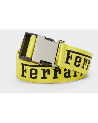 Ferrari Cintura Nastro Con Logo - Giallo