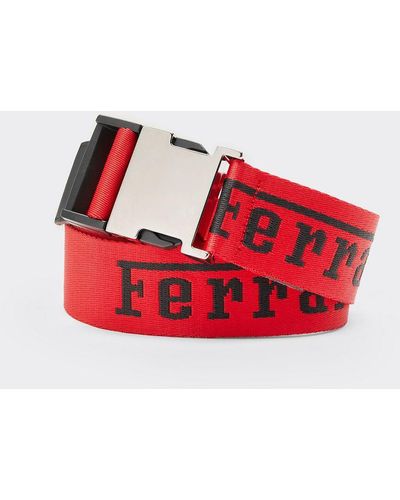 Ferrari Logo Tape Belt - Red