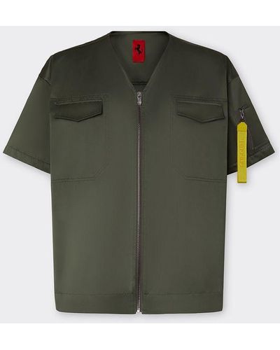 Ferrari Short Sleeve Shirt Made Of Eco-nylon - Green
