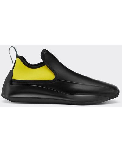 Ferrari Two-tone Leather And Neoprene Sneaker - Black