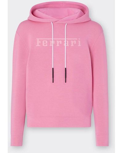 Ferrari Scuba Knit Sweatshirt With Contrasting Logo - Pink