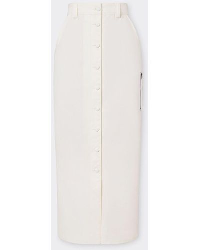 Ferrari Cotton Midi Skirt - White