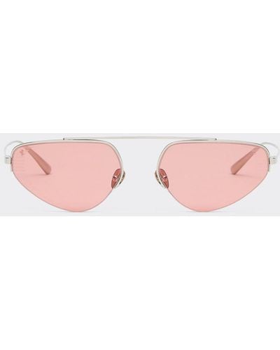 Ferrari Sunglasses In Silver Titanium With Green Gradient Mirrored Lenses - Pink